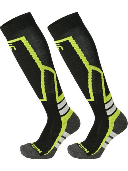 MICO 2600 Medium weight Warm control - Παιδικές κάλτσες Ski - Black Yellow
