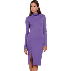 Funky Buddha Midi Καθημερινό Φόρεμα Λιλά FBL008-114-13