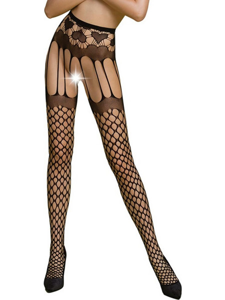 Καλσόν ζαρτιέρα Passion ECO Garter stockings Μαύρο ECOS009-Black