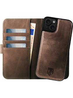 Rosso Elite - MagSafe Δερμάτινη Θήκη / Πορτοφόλι - Apple iPhone 15 Plus - Brown (8719246419980)