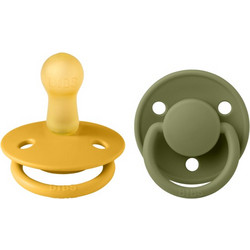 BIBS de Lux Πιπίλες Καουτσούκ 0m+ Honey Bee Olive 2τμχ