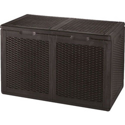 Μπαούλο Πλαστικό Αποθήκευσης Rattan Style 180lt Dark Brown 51x80.5x44.5cm - Gensini