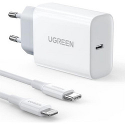 Ugreen CD137 Φορτιστής με Καλώδιο Lightning με Θύρα USB-C 20W Power Delivery White
