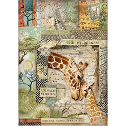ART HOBBY Stamperia Ριζόχαρτο Decoupage A4 Giraffe, Savana