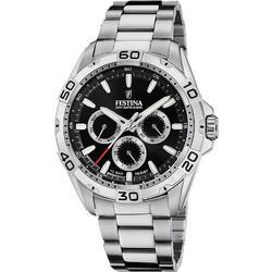 Festina Ανδρικό Ρολόι Χρονογράφος με Ασημί Μεταλλικό Μπρασελέ F20623/4