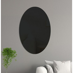15cm x 10cm Oval Acrylic Mirror Stereo Wall Stickers Home Decoration Soft Mirror(Black) (OEM)