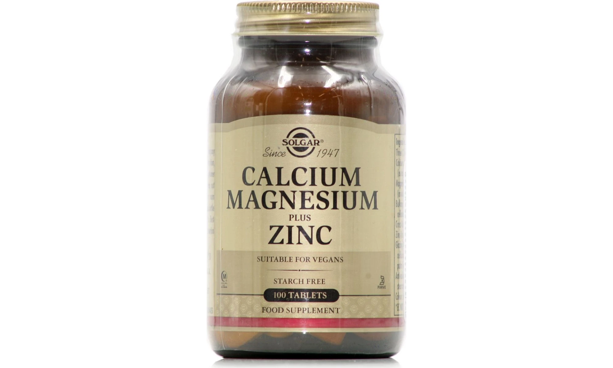 Solgar Calcium Magnesium Plus Zinc 100 Ταμπλέτες BestPrice.gr