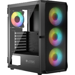 Logic Portos ARGB Midi Black Gaming Midi Tower Κουτί Υπολογιστή RGB με Πλαϊνό Παράθυρο