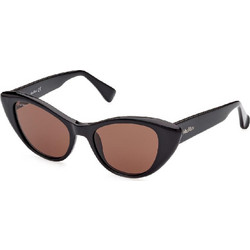 Max Mara MM0039 01E Γυναικεία Γυαλιά Ηλίου Cat Eye Κοκάλινα Μαύρα με Καφέ Polarized Φακό