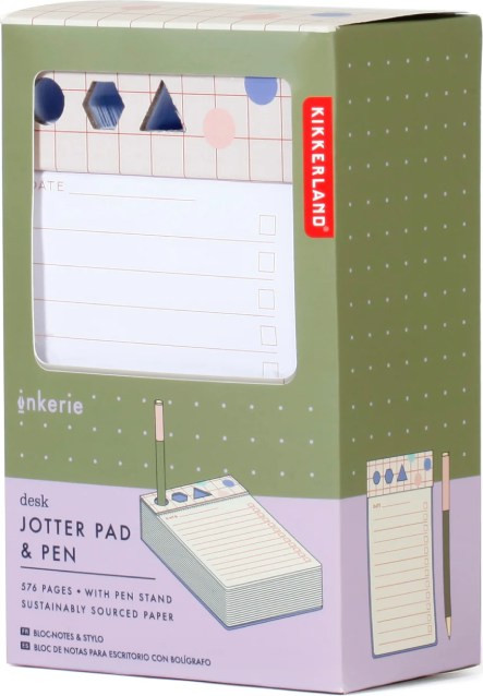 KIKKERLAND Desk Jotter Pad and Pen - Κύβος Σημειώσεων 576 σελίδων με Στυλό 17x10.2cm INK06-F