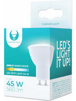 Forever Light Λάμπα LED για Ντουί GU10 Θερμό Λευκό 560lm