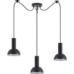 Home Lighting Κρεμαστό Φωτιστικό Οροφής Τρίφωτο E27 Μαύρο SE21-BL-4-BL3-MS3 77-8556
