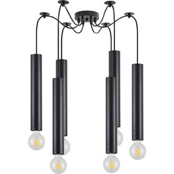 Home Lighting Κρεμαστό Φωτιστικό Οροφής Πολύφωτο GU10 Μαύρο SE21-BL-5-BL6 77-8669