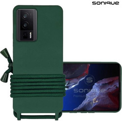 Θήκη Σιλικόνης με Κορδόνι CarryHang Sonique Xiaomi Poco F5 Pro 5G - Πράσινο Σκούρο