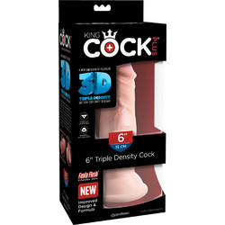 Pipedream King Cock Plus 6" Tripple Density Ρεαλιστικό Dildo με Βεντούζα 15cm Flesh