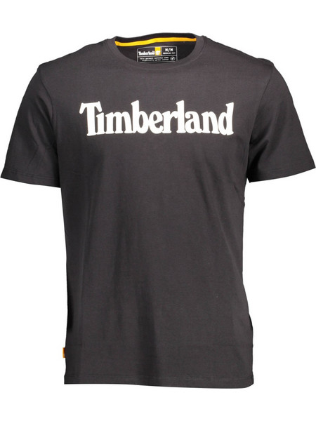 Timberland Ανδρικό T-shirt Μαύρο με Λογότυπο - Μαύρο