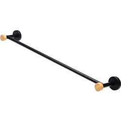 Estia 02-14803 Πετσετοθηκη Επιτοιχια Bamboo Essentials Μονη Μεταλλικη 9x65.4x5.2, Μαυρη