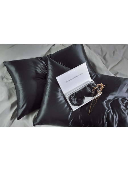 Μεταξωτή Μαξιλαροθήκη 50x76cm DOWN TOWN Mulberry Silk Black