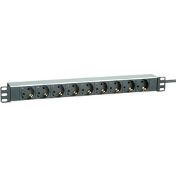 ROLINE Steckdosenleiste (Rack einbaufhig) 250 V 3600 Watt Ausgangsbuchsen 9 1U 483 cm (19) 2 m Hellgrau RAL 7035 Aluminium (19071620)