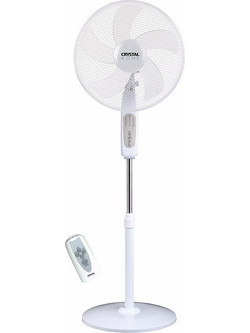 Crystal Home Air Comfort Control 40 Ανεμιστήρας Δαπέδου Ορθοστάτης 45cm 60W με Tηλεχειριστήριο Λευκός