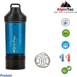 AlpinTec - Protein 500 ml + Μεταλλικός Αναδευτήρας Blue