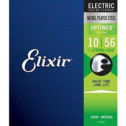 Elixir Strings 19057 Optiweb Σετ 6 Χορδές Ηλεκτρικής Κιθάρας Nickel Plated Steel 10-56" Light Tension