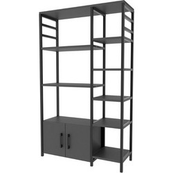 Έπιπλο κουζίνας Benito Megapap χρώμα μαύρο - ανθρακί 83,6x30,2x140,7εκ. - MEGAPAP