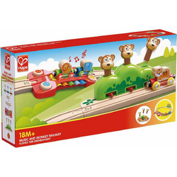 Hape Music And Monkeys Railway Ξύλινο Σετ Σιδηρόδρομος E3825