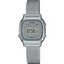 Casio Ψηφιακό Γυναικείο Ρολόι Χρονογράφος με Ασημί Μεταλλικό Μπρασελέ LA-670WEMY-7EF