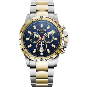 Roamer Ανδρικό Ρολόι Χρονογράφος με Ασημί Χρυσό Μεταλλικό Μπρασελέ R861837474520 Roamer Ανδρικό Ρολόι Χρονογράφος με Ασημί Χρυσό Μεταλλικό Μπρασελέ R861837474520