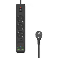 Leewello Πολύπριζο Ασφαλείας με 4 USB-A και 2 USB-C