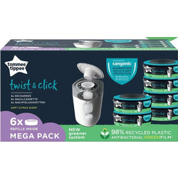 Tommee Tippee Ανταλλακτικές Σακούλες Για Κάδο Απόρριψης Πάνας Twist And Click 6τμχ