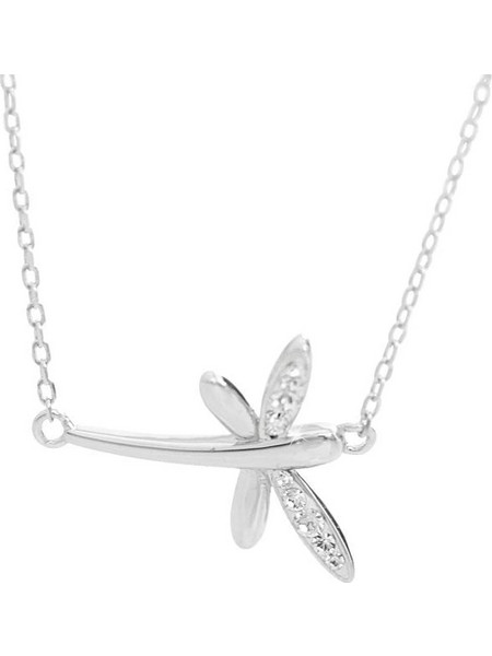 Ασημένιο κολιέ 925 πεταλούδα με κρύσταλλα Swarovski (J1011)