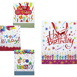 ΧΑΡΤΙΝΗ ΣΑΚΟΥΛΑ HAPPY BIRTHDAY (4 ΣΧΕΔΙΑ) 32x26x9cm 12/ΣΑΚ