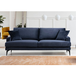 Papatya Papira Τριθέσιος Καναπές Navy Blue 205x90x88cm