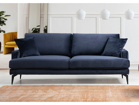Papatya Papira Τριθέσιος Καναπές Navy Blue 205x90x88cm