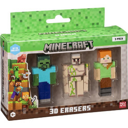 MINECRAFT 3D ERASERS - 3 PACK VER.C
