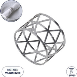 BISTRO 35003 Δαχτυλίδι Πετσέτας Μεταλλικό Ασημί Φ4.5 x Υ3cm