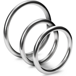 Crushious Metaleros Metal Cock Rings Σετ Δαχτυλίδια Πέους Μεταλλικό Ασημί 3τμχ