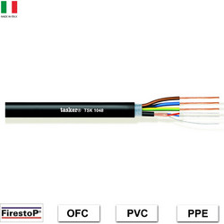 TASKER TSK1048 Υβριδικό Καλώδιο DMX 110 Ohm + Power Cable 1x2x0.22+3x0.75mm Μαύρο (Bulk m)