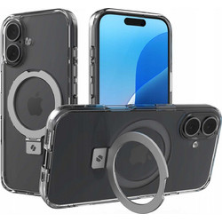 Θήκη iPhone 16 Spacecase Ring Pro Mag Σκληρή με MagSafe & KickStand - Clear (5905719112196)