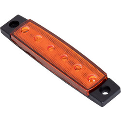 79904 Πλευρικά Φώτα Όγκου Φορτηγών LED 6xSMD2835 DC 10-30V 1.5W 100lm IP66 Πορτοκαλί - Μ9.5 x W2 x H1.1cm
