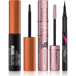 Maybelline City Bronzer Powder 8gr + Tattoo Liner Gel Eye Pencil + Lifter Lip Gloss 5.4ml