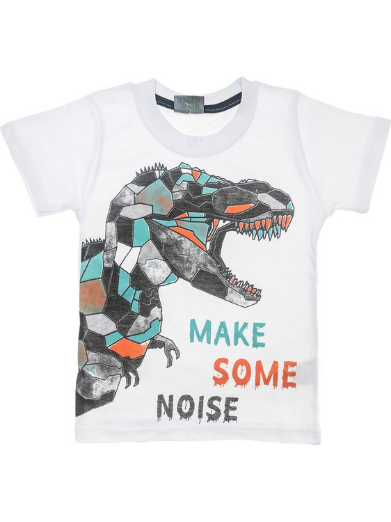 CMK Kids κοντομάνικη μπλούζα με τύπωμα Make Some Noise in White
