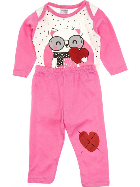 Baby Wood σετ από λεπτό ύφασμα κορμάκι και παντελόνι Teddy and His Heart