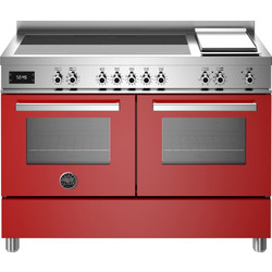 Bertazzoni PRO12 5I 2E RO T Κουζίνα με 5 Επαγωγικές Εστίες + Teppanyaki & 2 Φούρνους Π120εκ. Kόκκινο