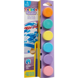 Τέμπερες Carioca Pastel 6x25ml + Πινέλο (43227)