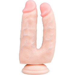 EasyToys Διπλό Dildo με Βεντούζα 18cm Flesh