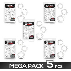 IntoYou Beast Rings Set of Flexible Beaded Cock Σετ Ελαστικά Δαχτυλίδια Πέους Σιλικόνης Διαφανή 15τμχ