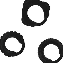 Addicted Toys C-Ring Σετ Ελαστικά Δαχτυλίδια Πέους & Όρχεων Μαύρα 3τμχ